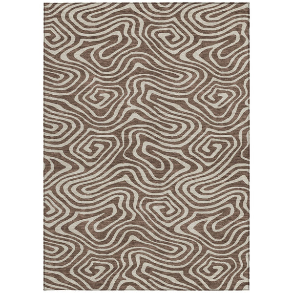 Homeroots 3' Artichoke Green Abstract Washable Area Rug For Indoor And Outdoor Spaces - Durable And Stylish 5' X 8' Polyester 598957