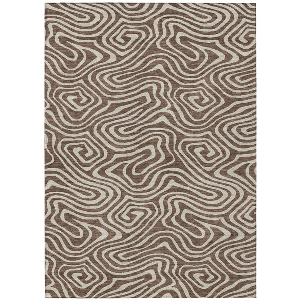 Homeroots 3' Artichoke Green Abstract Washable Area Rug For Indoor And Outdoor Spaces - Durable And Stylish 5' X 8' Polyester 598957