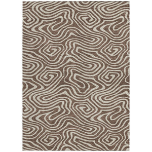 Homeroots 3' Artichoke Green Abstract Washable Area Rug For Indoor And Outdoor Spaces - Durable And Stylish 8' X 10' Polyester 598959
