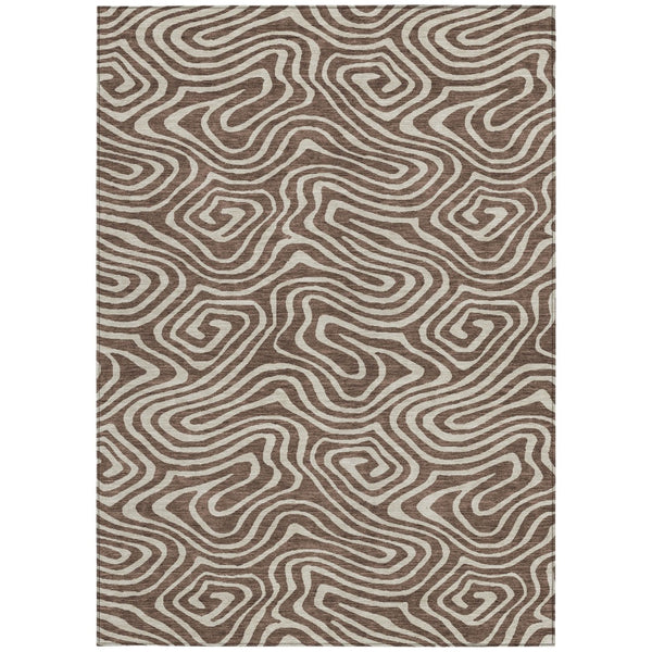 Homeroots 3' Artichoke Green Abstract Washable Area Rug For Indoor And Outdoor Spaces - Durable And Stylish 8' X 10' Polyester 598959