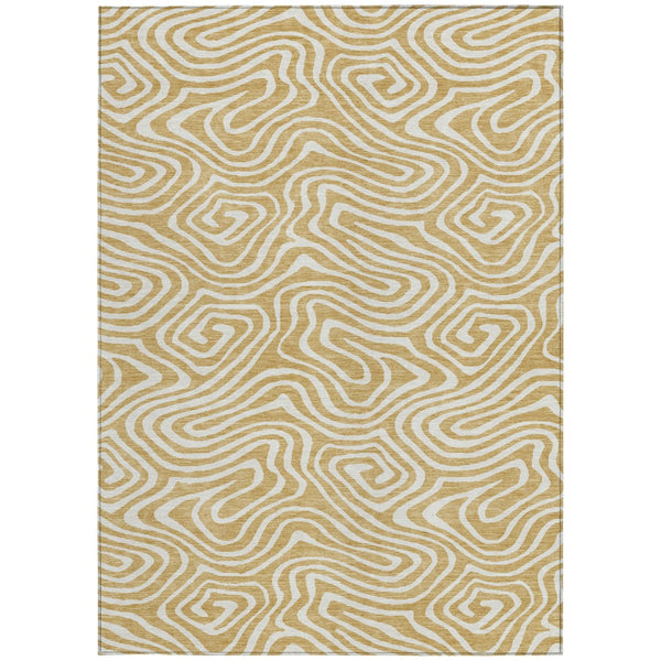 Homeroots 3' Artichoke Green Abstract Washable Area Rug For Indoor And Outdoor Spaces - Durable And Stylish 3' X 5' Polyester 598962