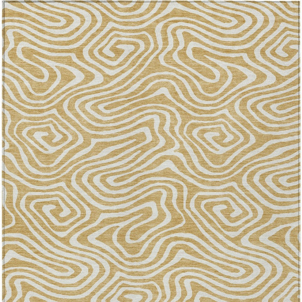 Homeroots 3' Artichoke Green Abstract Washable Area Rug For Indoor And Outdoor Spaces - Durable And Stylish 3' X 5' Polyester 598962