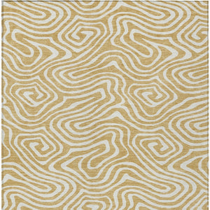 Homeroots 3' Artichoke Green Abstract Washable Area Rug For Indoor And Outdoor Spaces - Durable And Stylish 5' X 8' Polyester 598963