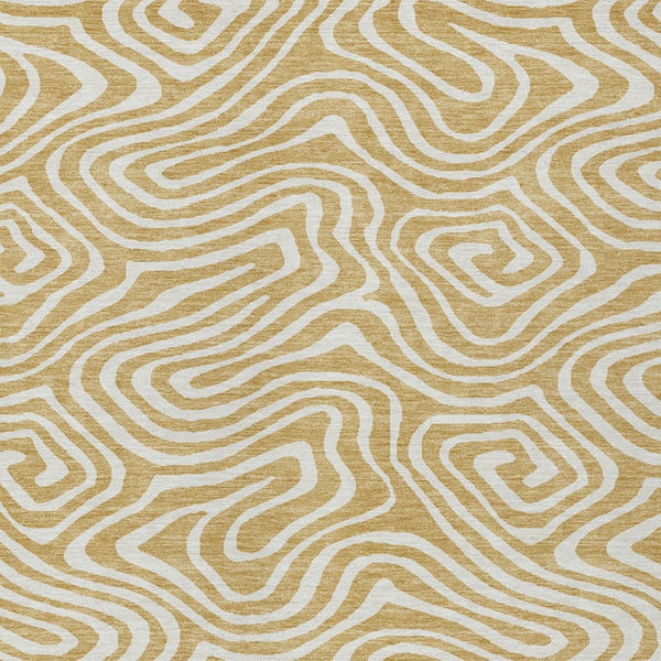 Homeroots 3' Artichoke Green Abstract Washable Area Rug For Indoor And Outdoor Spaces - Durable And Stylish 5' X 8' Polyester 598963