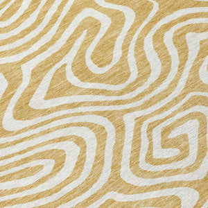 Homeroots 3' Artichoke Green Abstract Washable Area Rug For Indoor And Outdoor Spaces - Durable And Stylish 9' X 12' Polyester 598966