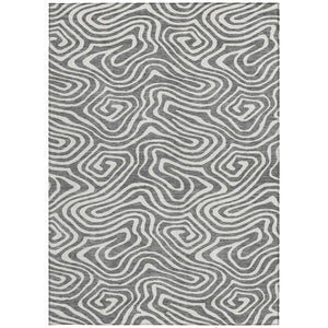 Homeroots 3' Artichoke Green Abstract Washable Area Rug For Indoor And Outdoor Spaces - Durable And Stylish 3' X 5' Polyester 598968
