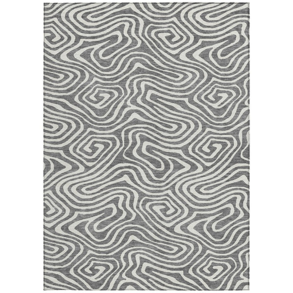 Homeroots 3' Artichoke Green Abstract Washable Area Rug For Indoor And Outdoor Spaces - Durable And Stylish 3' X 5' Polyester 598968