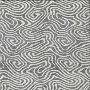 Homeroots 3' Artichoke Green Abstract Washable Area Rug For Indoor And Outdoor Spaces - Durable And Stylish 5' X 8' Polyester 598969