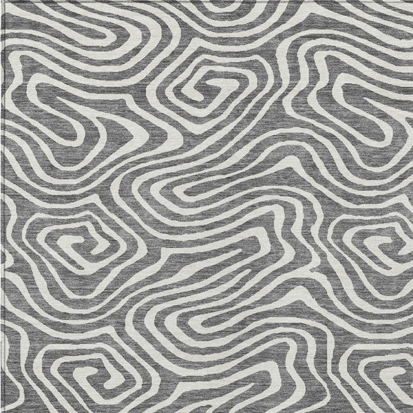 Homeroots 3' Artichoke Green Abstract Washable Area Rug For Indoor And Outdoor Spaces - Durable And Stylish 9' X 12' Polyester 598972