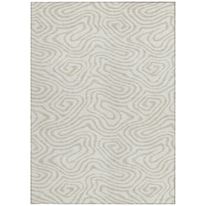 Homeroots 3' Artichoke Green Abstract Washable Area Rug For Indoor And Outdoor Spaces - Durable And Stylish 3' X 5' Polyester 598974