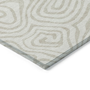 Homeroots 3' Artichoke Green Abstract Washable Area Rug For Indoor And Outdoor Spaces - Durable And Stylish 3' X 5' Polyester 598974