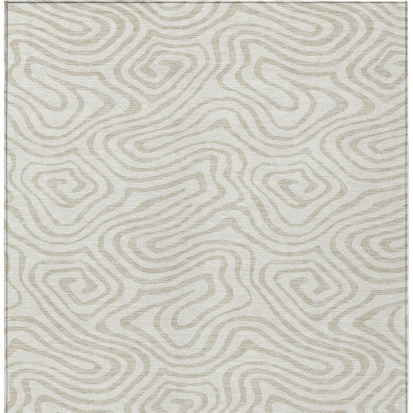 Homeroots 3' Artichoke Green Abstract Washable Area Rug For Indoor And Outdoor Spaces - Durable And Stylish 3' X 5' Polyester 598974