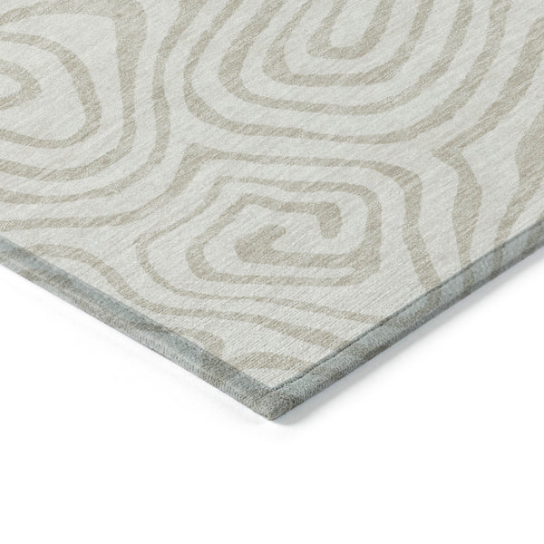 Homeroots 3' Artichoke Green Abstract Washable Area Rug For Indoor And Outdoor Spaces - Durable And Stylish 9' X 12' Polyester 598978