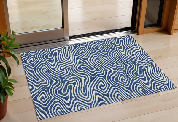 Homeroots 3' Artichoke Green Abstract Washable Area Rug For Indoor And Outdoor Spaces - Durable And Stylish 3' X 5' Polyester 598980