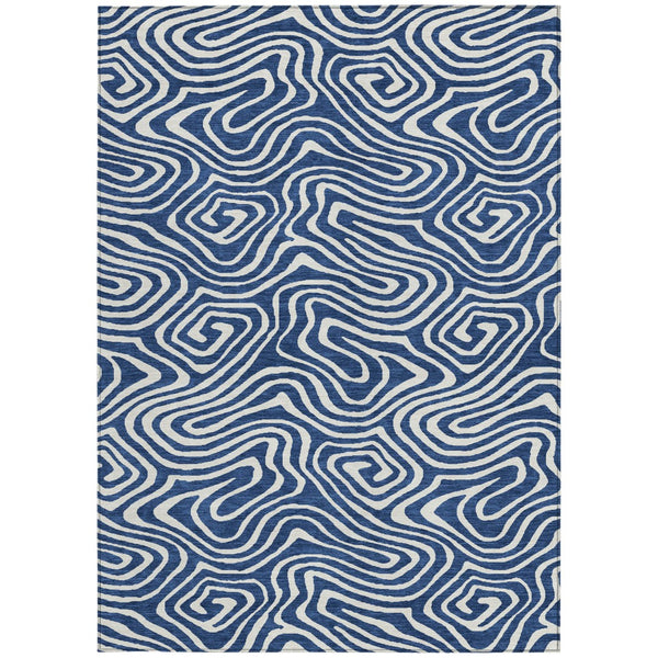 Homeroots 3' Artichoke Green Abstract Washable Area Rug For Indoor And Outdoor Spaces - Durable And Stylish 5' X 8' Polyester 598981