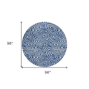 Homeroots 3' Artichoke Green Abstract Washable Area Rug For Indoor And Outdoor Spaces - Durable And Stylish 8' Round Polyester 598982