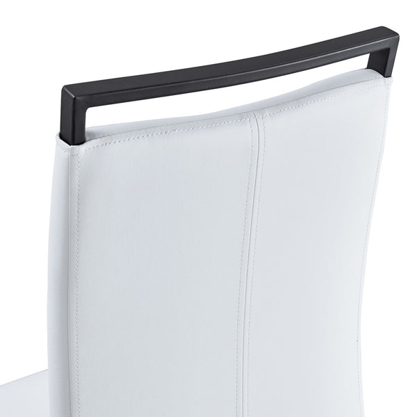 English Elm Table And Chair Set - 71" Walnut Grain Dining Table With 8 White Pu Chairs & Black Metal Legs W1151S04277-GIGA