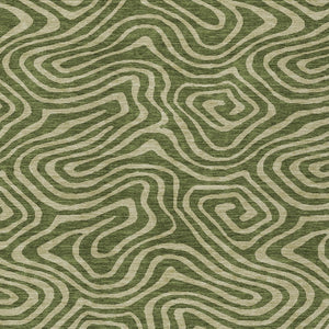 Homeroots 3' Artichoke Green Abstract Washable Area Rug For Indoor And Outdoor Spaces - Durable And Stylish 9' X 12' Polyester 598990