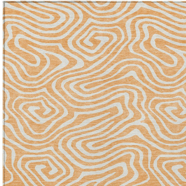 Homeroots 3' Artichoke Green Abstract Washable Area Rug For Indoor And Outdoor Spaces - Durable And Stylish 5' X 8' Polyester 598993