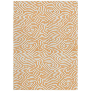 Homeroots 3' Artichoke Green Abstract Washable Area Rug For Indoor And Outdoor Spaces - Durable And Stylish 10' X 14' Polyester 598997