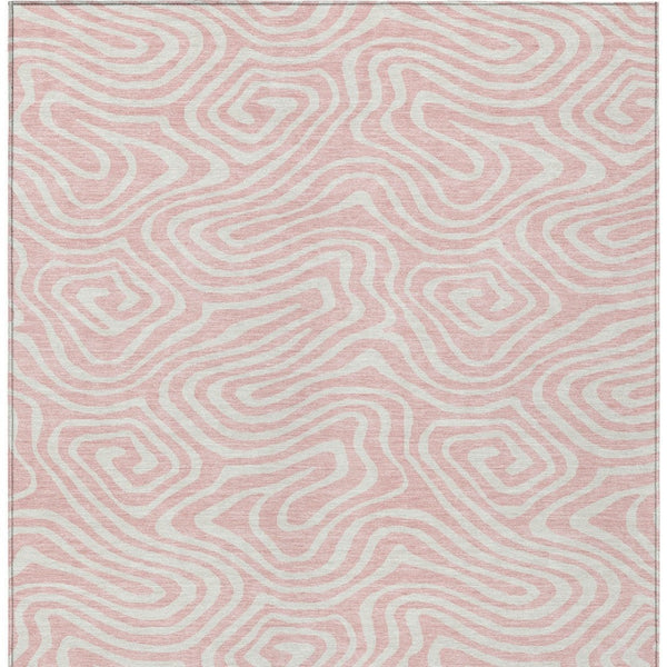 Homeroots 3' Artichoke Green Abstract Washable Area Rug For Indoor And Outdoor Spaces - Durable And Stylish 5' X 8' Polyester 598999