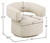 Niya Beige Linen Textured Fabric Swivel Accent Chair 598Beige Meridian Furniture