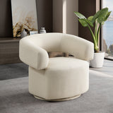 Niya Beige Linen Textured Fabric Swivel Accent Chair 598Beige Meridian Furniture