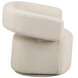 Niya Beige Linen Textured Fabric Swivel Accent Chair 598Beige Meridian Furniture