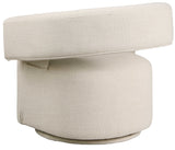 Niya Beige Linen Textured Fabric Swivel Accent Chair 598Beige Meridian Furniture