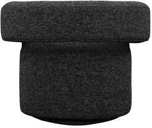 Niya Black Linen Textured Fabric Swivel Accent Chair 598Black Meridian Furniture