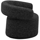 Niya Black Linen Textured Fabric Swivel Accent Chair 598Black Meridian Furniture