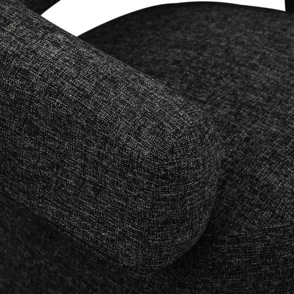 Niya Black Linen Textured Fabric Swivel Accent Chair 598Black Meridian Furniture