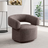 Niya Brown Linen Textured Fabric Swivel Accent Chair 598Brown Meridian Furniture