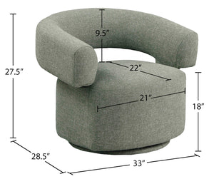 Niya Green Linen Textured Fabric Swivel Accent Chair 598Green Meridian Furniture