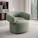 Niya Green Linen Textured Fabric Swivel Accent Chair 598Green Meridian Furniture