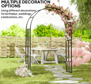 English Elm Garden Steel Arch Arbor with Powder Coated Frame for Climbing Roses and Vines T3971P422187