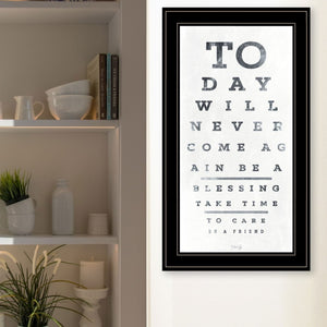 English Elm "eye Chart" Typographic Framed Print Matte Black Wood Gallery Wall Art Decor B06788679