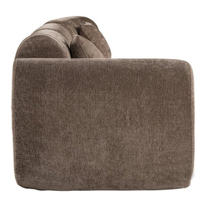 English Elm 140" Curved Sectional Sofa Plush Lamb Wool Upholstery 3 Piece Modular Living Room Set Brown N767P384981R