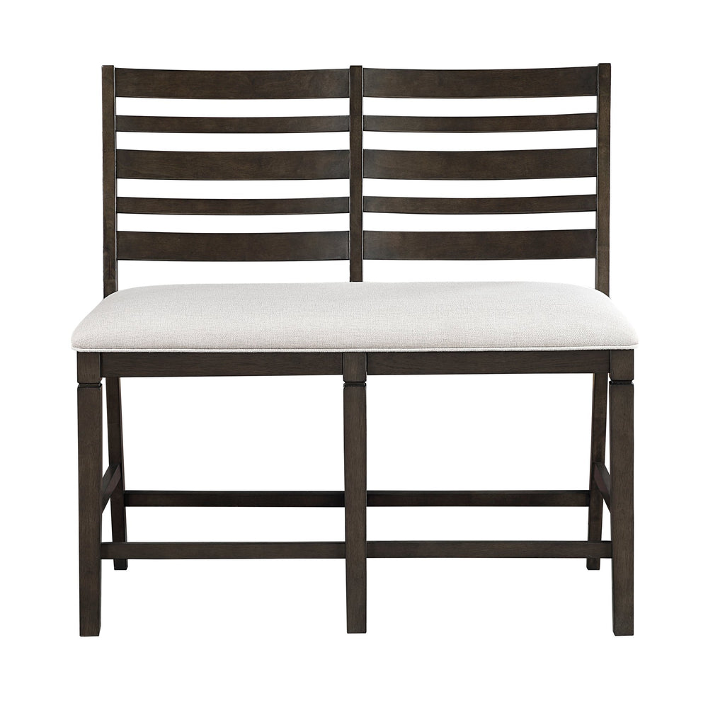 English Elm Classic Dining Bench with Dark Finish Upholstered Seat, Sturdy Wood Frame, Comfortable 250lb Capacity Espresso 45 L x 45 W x 10.5 H B011P348876