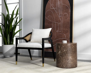 Sunpan Riva Dining Table - 43" Concrete Elegance With Stunning Marble Effect For Contemporary Spaces Brown Concrete 111920