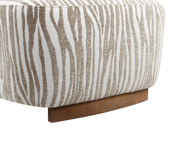 English Elm 1Pc Accent Chair - Beige Zebra Stripe Fabric With High-Density Foam & Walnut Legs For Modern Living Spaces B2741P401400
