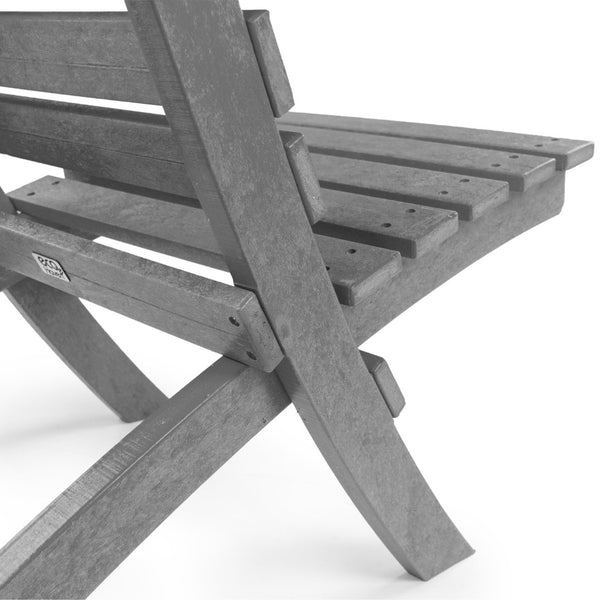 English Elm Grandcourt Recycled Hdpe Outdoor Folding Chair with Marine Grade Hardware for Patio Use Gray B2745P409670