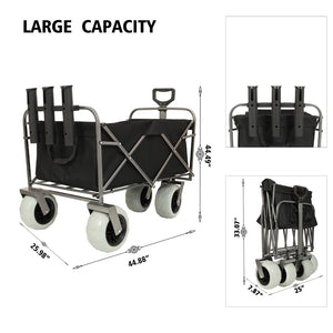 English Elm Fishing Cart All Terrain Steel Frame with Rod Holders and 9 Inch Pneumatic Tires W2932P253148