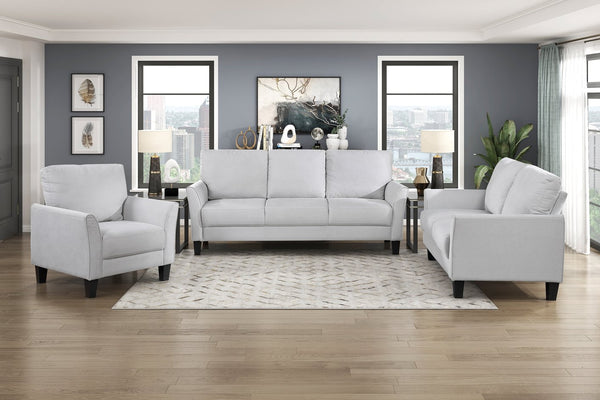 English Elm Modern 3-Piece Contemporary Sofa Set In Gray - Plush Comfort, Durable Upholstery, Stylish Design! B011S01962