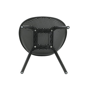 English Elm Christopher Knight Home® - Gable Outdoor Dining Chair Set of 2 – Weather-Resistant Resin Build, Perforated Diamond Pattern Comfort Black N775P176686B