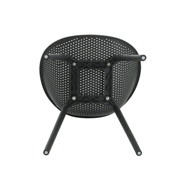 English Elm Christopher Knight Home® - Gable Outdoor Dining Chair Set of 2 – Weather-Resistant Resin Build, Perforated Diamond Pattern Comfort Black N775P176686B