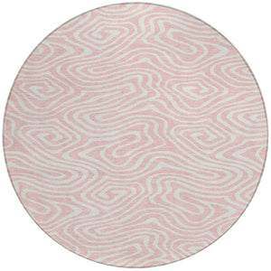 Homeroots 3' Artichoke Green Abstract Washable Area Rug For Indoor And Outdoor Spaces - Durable And Stylish 8' Round Polyester 599000