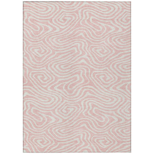 HomeRoots 5' Pink and Gray Abstract Area Rug - Stylish, Washable, Indoor/Outdoor Design for High-Traffic Spaces 8' X 10' 599001