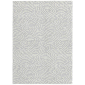 Homeroots 3' Artichoke Green Abstract Washable Area Rug For Indoor And Outdoor Spaces - Durable And Stylish 5' X 8' Polyester 599011