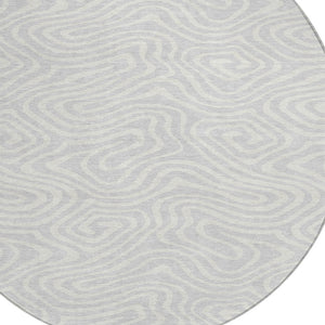 Homeroots 3' Artichoke Green Abstract Washable Area Rug For Indoor And Outdoor Spaces - Durable And Stylish 8' Round Polyester 599012